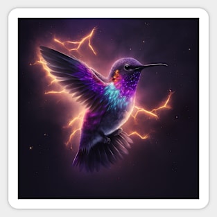 Fantasy Hummingbird and Lightning Sticker